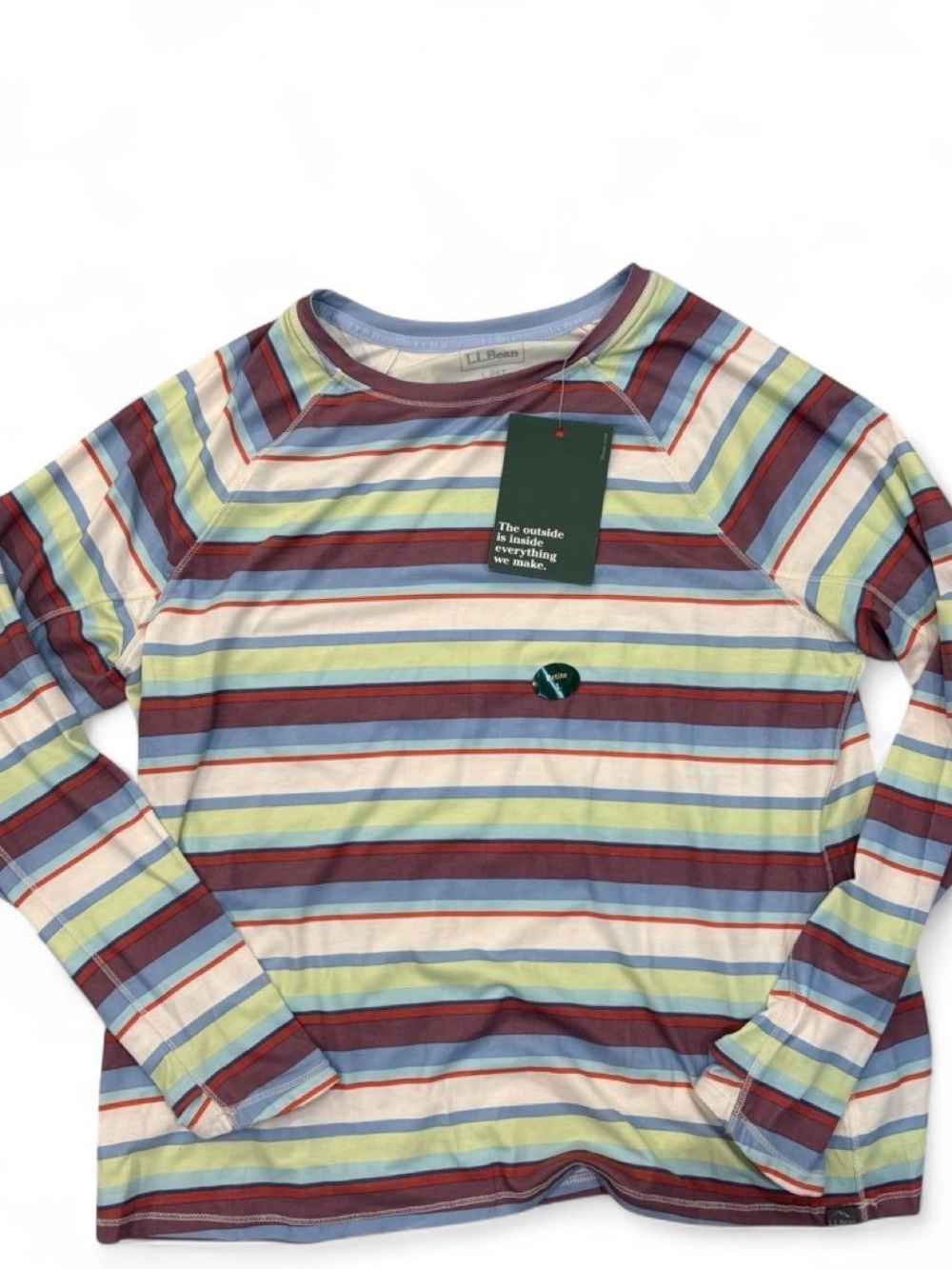 L.L. Bean Women’s Long-Sleeve Striped Tee in Blue, Burgundy, Cream, Green